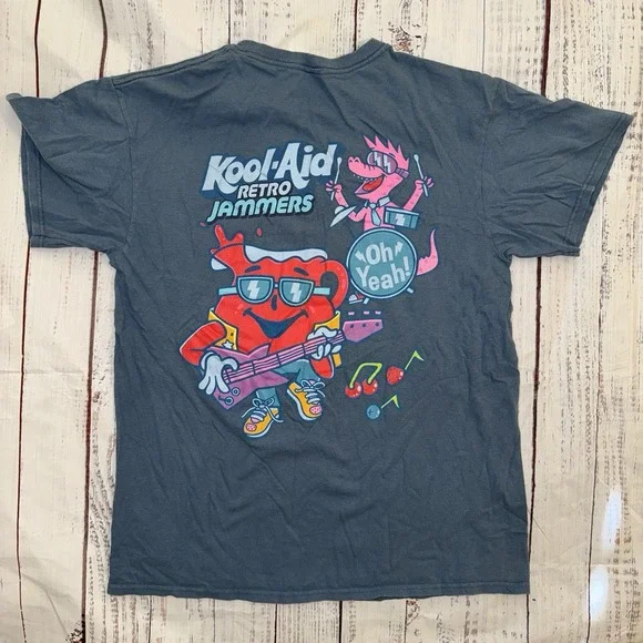 Kool Aid Mens Kool-Aid Retro Jammers Retro Graphic Blue Shirt New Medium - Picture 5 of 5